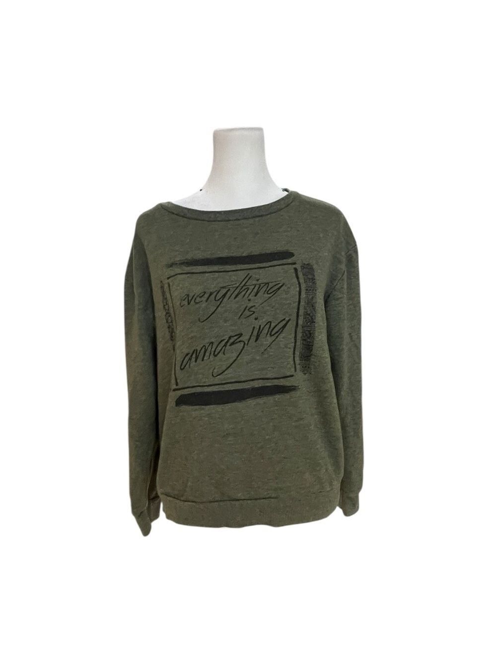 Atmosphere Sweatshirt Green Long Sleeve Print US 8